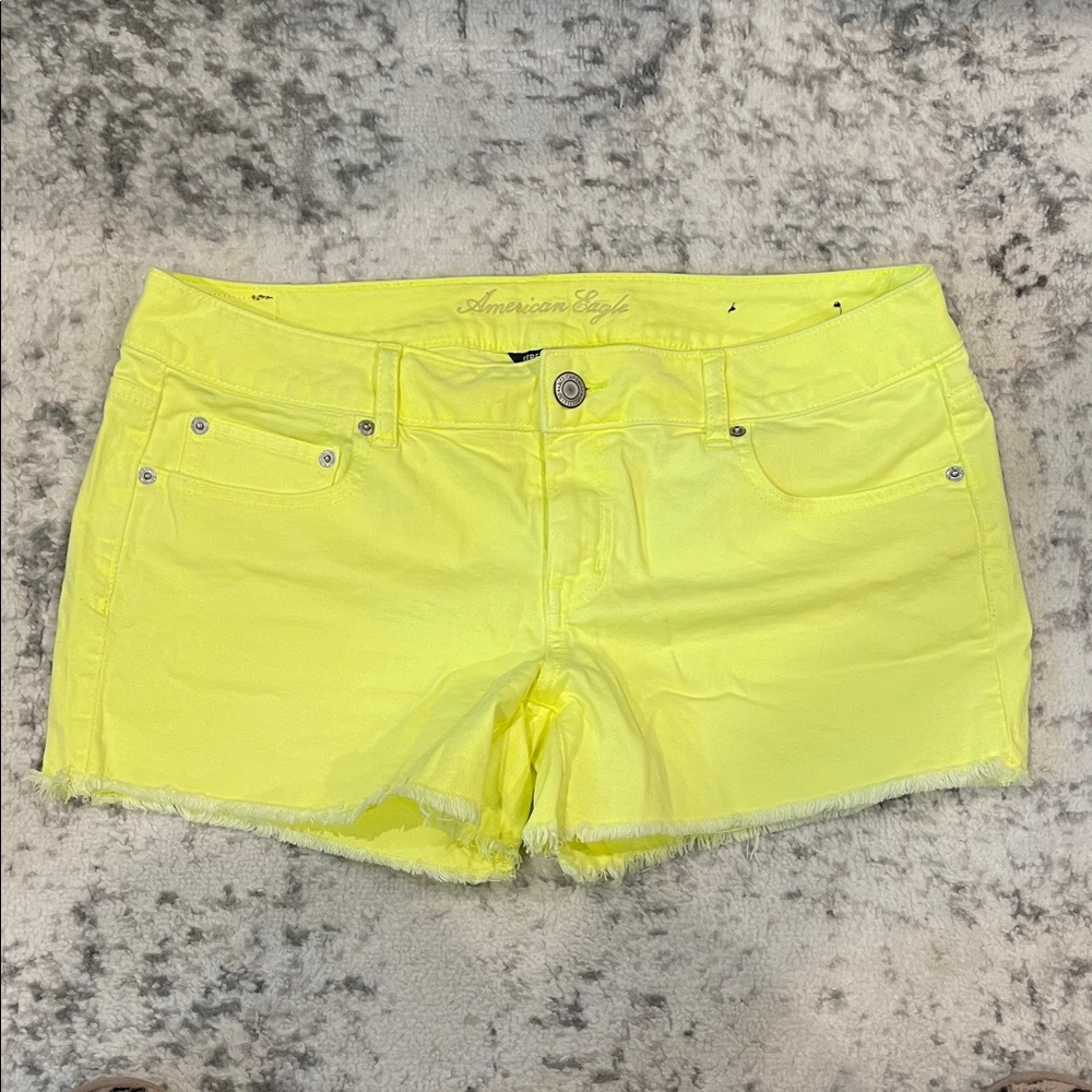 American Eagle Outfitters Women's Bright Yellow Jean Shorts